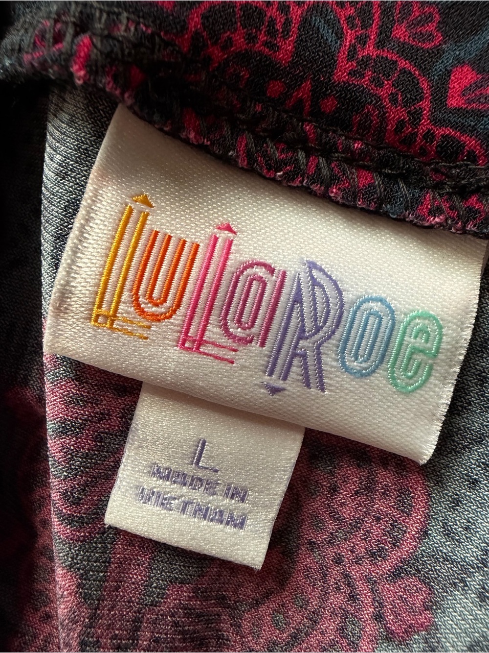 LuLaRoe Black Maxi Skirt with Magenta Floral Print - Picture 4 of 10